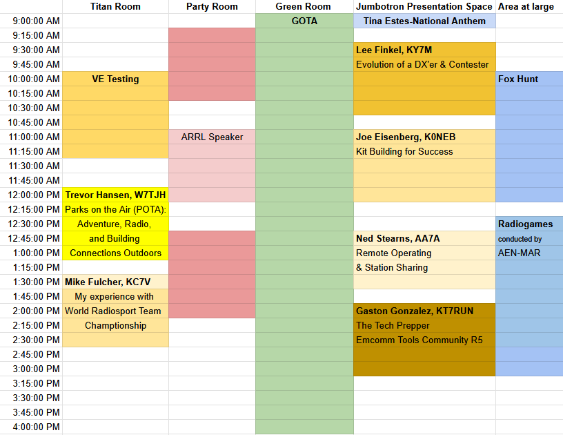 image of the event schedule